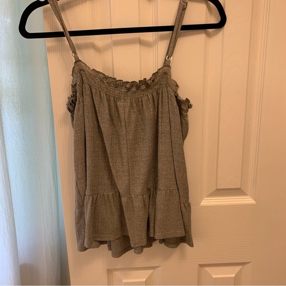 Anthropologie amadi Gray Ruffled Tiered Camisole | Wyatt Shimmer Tank - Picture 4 of 8